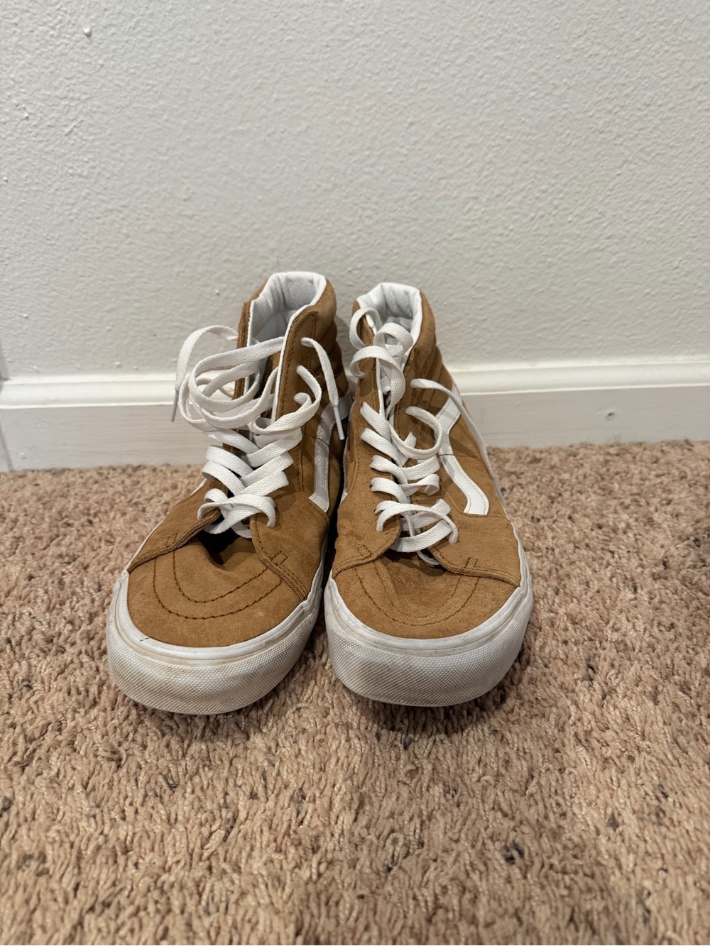 Vans High-Top Sneakers in Tan with White Accents